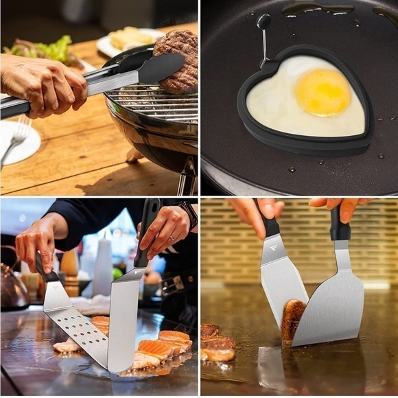 Brand New 17-Piece Griddle Accessories Kit Flat Top Grill Set BBQ Spatula Tools - Picture 4 of 15